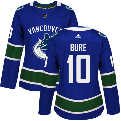 Adidas Vancouve Canucks #10 Pavel Bure Blue Home Authentic Women Stitched NHL Jersey